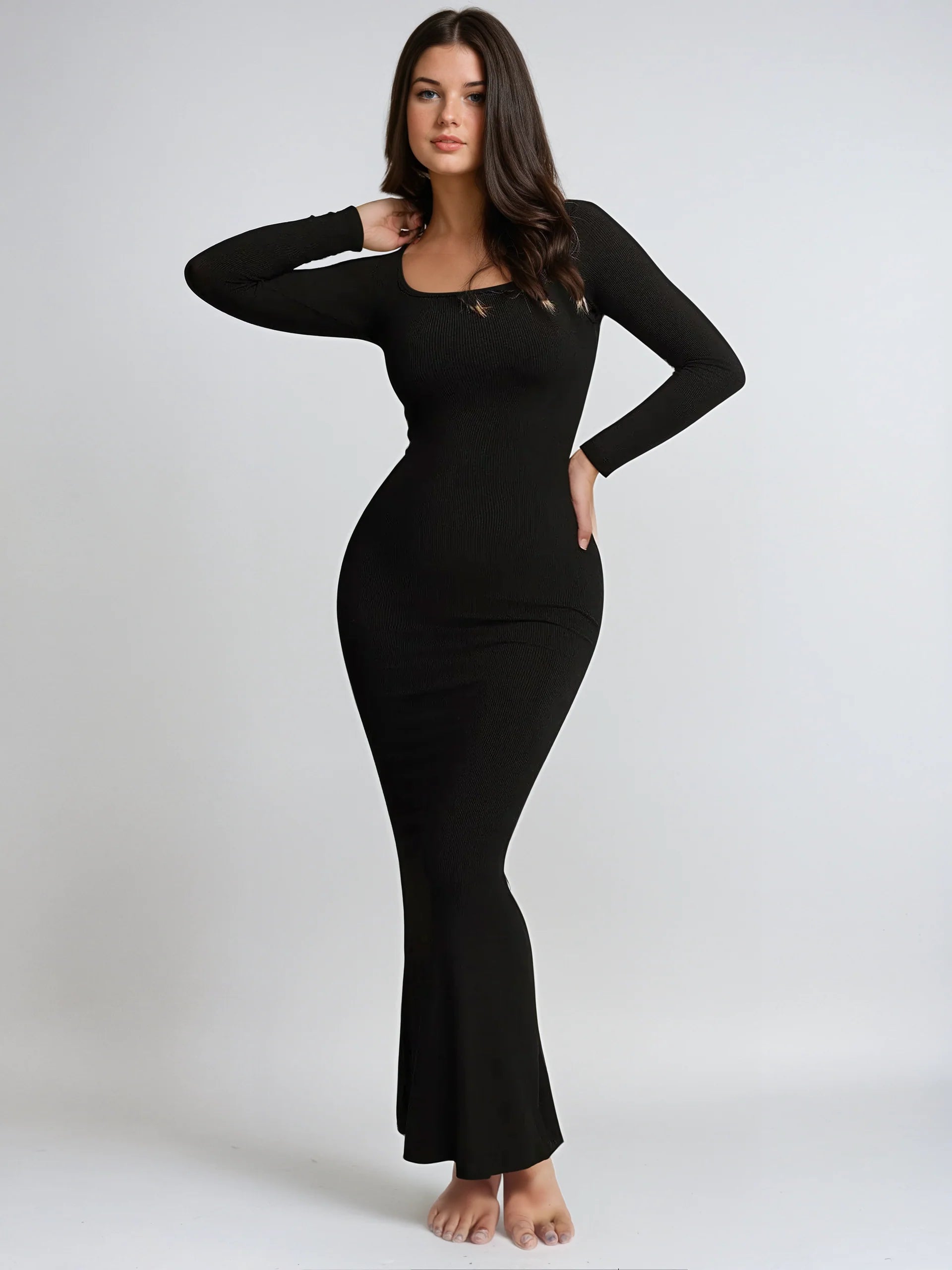 Vita Di Palma™ | Long Sleeve Maxi Shapewear Dress